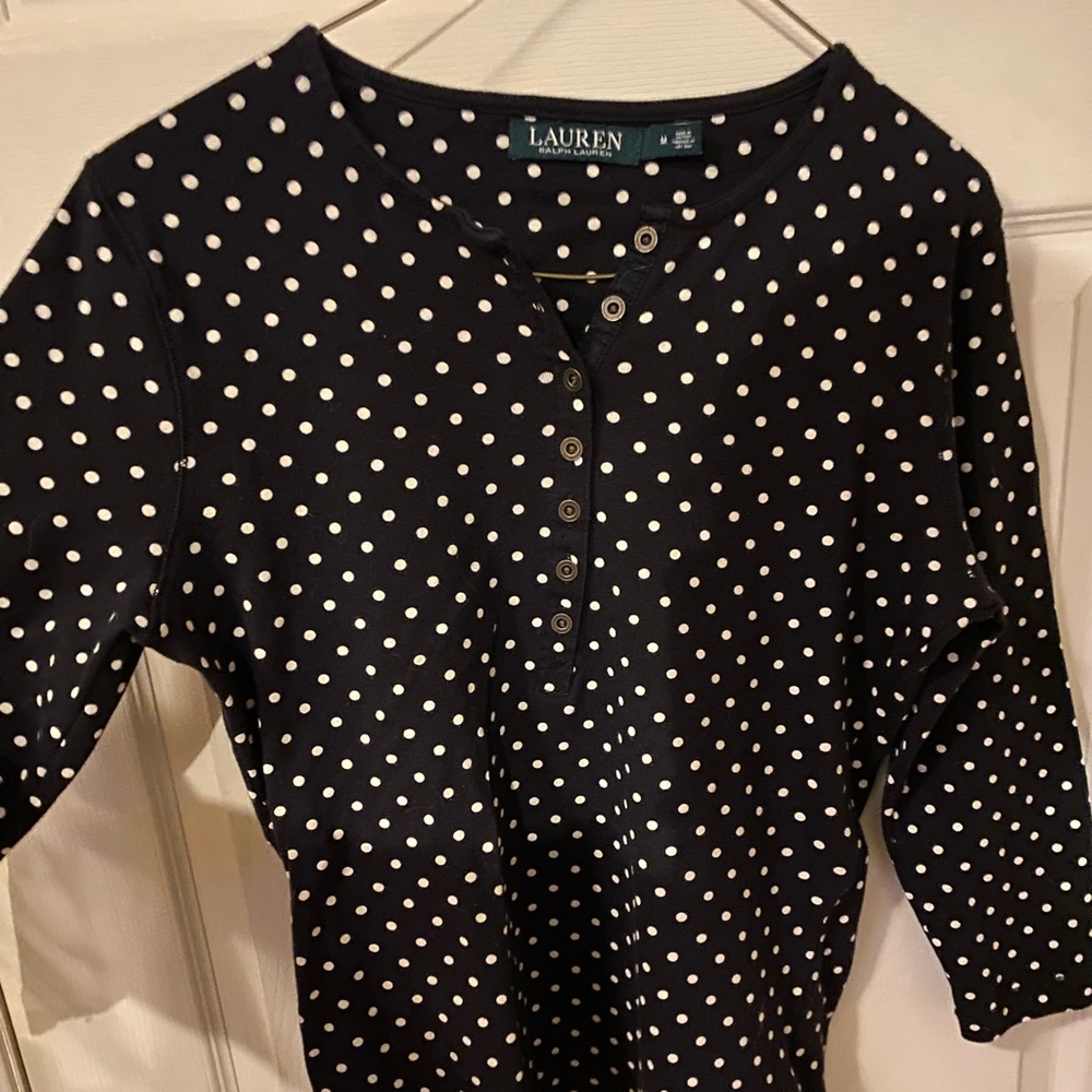 Ralph Lauren mid sleeve polka dot shirt